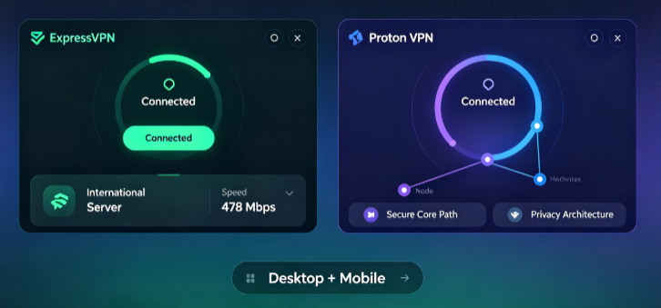 ExpressVPN vs Proton VPN comparison banner